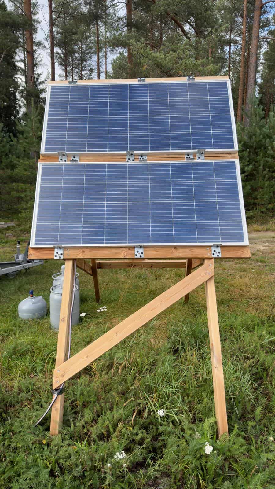 Solar panels at our Forest feeder hides